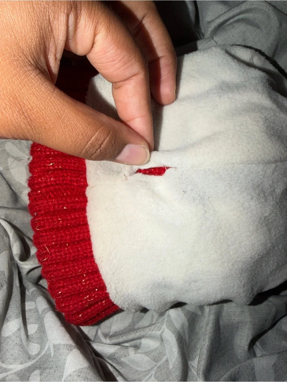 Kids Red Double Pom Pom Cable Knit Beanie